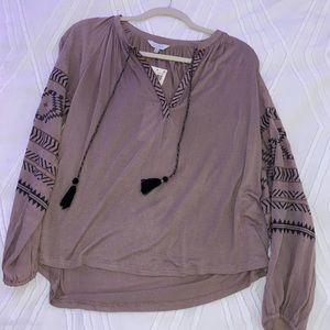 lucky brand mauve peasant top